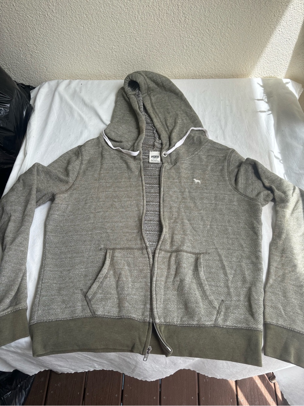 Olive green VS Pink Zip-Up Hoodie Sweater